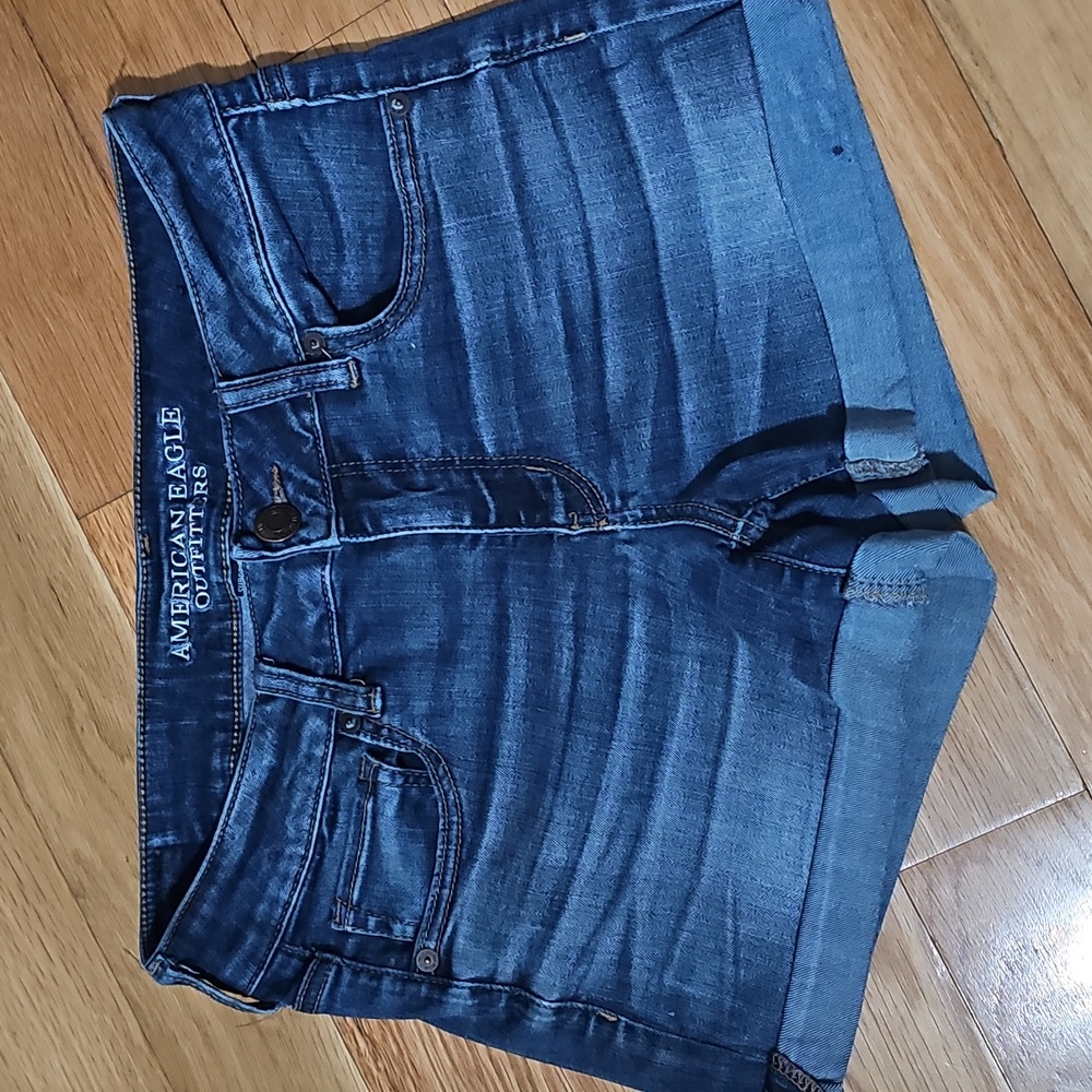 American Eagle Outfitters Dark Blue Denim Jean Shorts